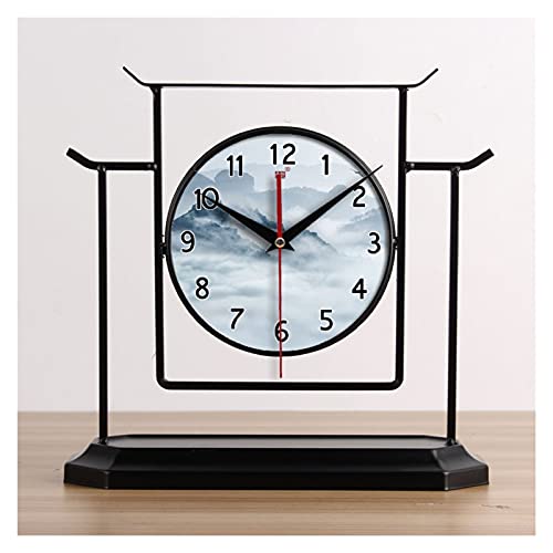 Reloj de mesa vintage reloj de mesa reloj de mesa nuevo relojes de estilo chino para el hogar sala de estar adornos reloj retro reloj de escritorio de 12 pulgadas relojes de mesa para sala de