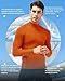 LWISMIL Orange Compression Shirt Long Sleeve for Men Breathable Cool Dry Moisture Wicking Sports Base Layer Undershirt