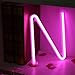 LED Neon Letters Light, Marquee Signs Light Up Letters USB Plug in Batteries Operated Night Light Pink Lamp Words Signs for Teen Girls Bedroom Decor-Pink Letter N