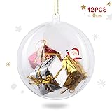 decorar bolas navidad niños 🎅Rellenable & Hangable🎅 Como son divisibles, estas bolas de acrílico transparentes son rellenables, se puede separar y rellenar cualquier cosa que desee, como fotos, dulces, macarrón, plumas, perlas etc. Debido al orificio en la parte superior de las bolas de plastico, se pueden colgar con una cuerda en cualquier lugar, por ejemplo, en el árbol de navidad o en el techo. Notas: La cuerda y el relleno no están incluidos en el paquete