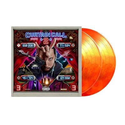 Portada del vinilo Curtain Call 2 de Eminem (vinilo naranja, edición limitada)