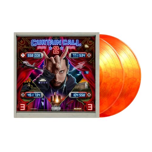 Portada del vinilo Curtain Call 2 de Eminem (vinilo naranja, edición limitada)