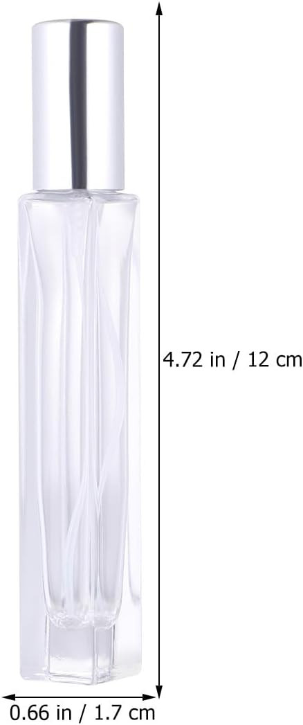 Mini Glass Spray Bottle 10ml Refillable 5Pcs Silver for Makeup image 2