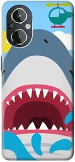 R3947 Shark Helicopter Cartoon Case Cover for OnePlus Nord N20 5G