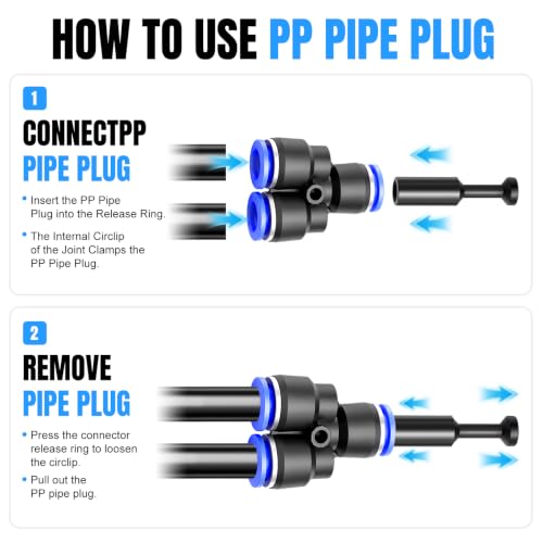 Image of mxuteuk 24PCS 3 /8 inch OD Push to Connect Fittings,3 /8 inch OD Air Line Fittings,Quick Connect Air Hose Fittings for 3 /8 inch Tube