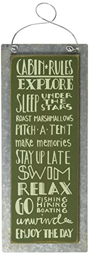 Primitives by Kathy Box Sign, 4 by 9.5", Cabin Rules