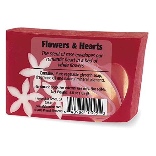 Primal Elements Bar Soap In Shrinkwrap, Flowers And Hearts, 6 Ounce #TOP1