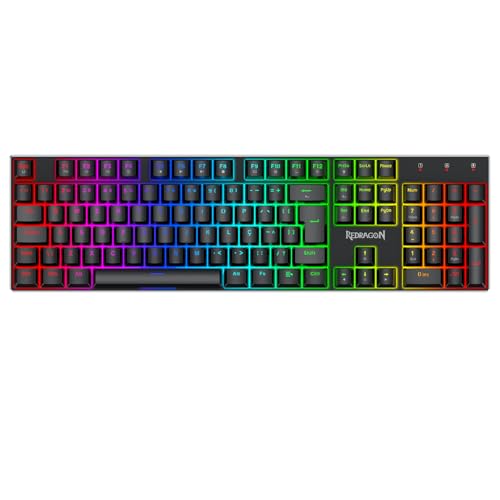 Teclado Magnético Gamer Redragon Dharma Preto RGB Full Size 8K Rapid Trigger SOCD Case em Alumínio K556RGB-M