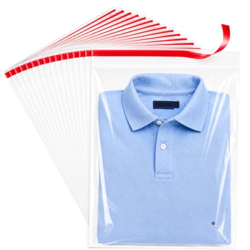 Wosilan 50 Pack Clear Self-Seal OPP Garment Bags, 30 x 40 cm for Clothes