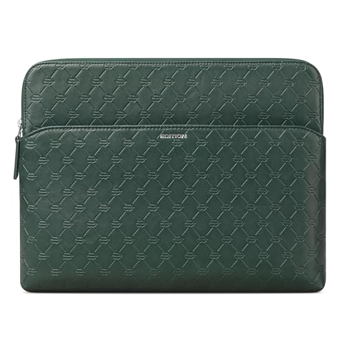 Comfyable x Edition Tablet Sleeve 13 Inch, Compatible with 13" iPad Air/Pro M4 2026, Smart/Magic Keyboard with Pencil Holder, Faux Leather Case with a Front Zip Pocket for Men Women, Midnight Green