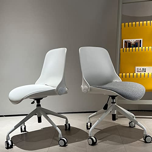 Beeandee Foldable Armless Home Office Chair Within 5 Minutes Completely Easy Installation With Adjustable Height And 360 Degree Universal Wheels, Armless Cute Modern Chair For Office(White) #TOP6