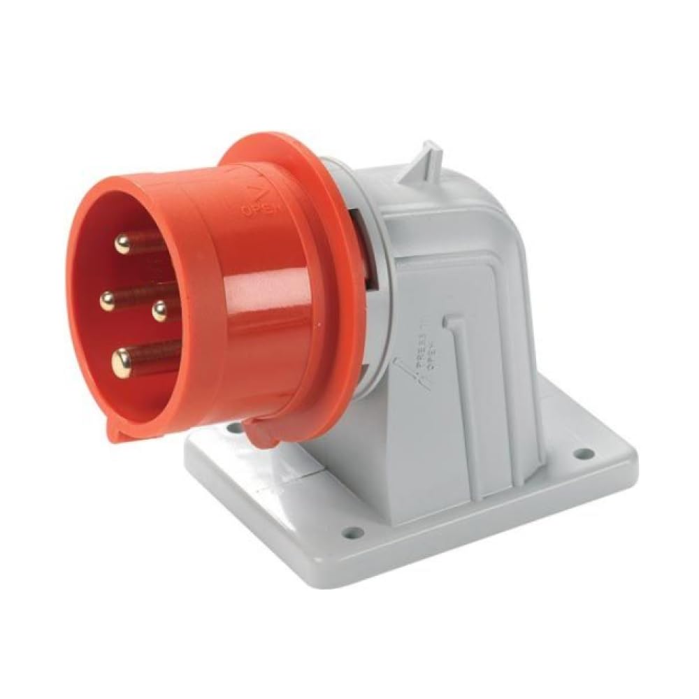 Prise murale industrielle 380 V 400 V 415 V, 4 pôles 3P+T, 16 A, IP54 - Rosi 1001015