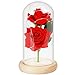 Cadeau de Rose de Fleur Artificielle colorée, Rose pour Toujours dans Un dôme de Verre, idée de Cadeau pour la Saint-Valentin, la fête des mères, l'anniversaire.
