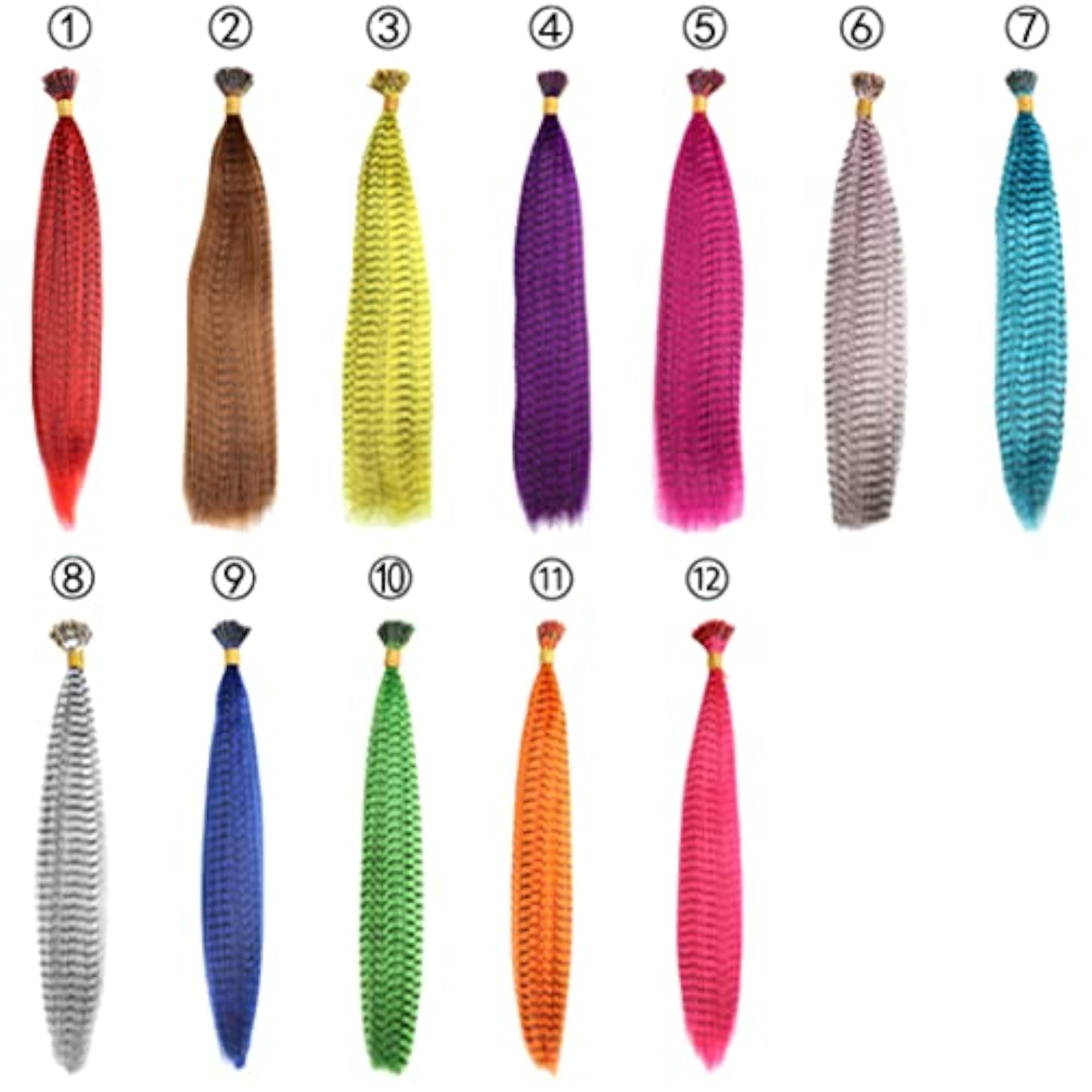12pcs Synthetic Feather Hair Extensions Tool Kit