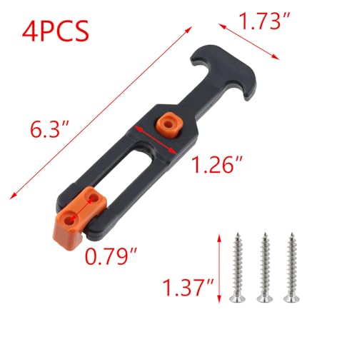 Image of T Tulead Rubber Draw Latches T Handle Hatch Latch Cooler Latch Replacement 6.3 inchx1.73 inch, Orange, 4PCS with Screws