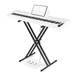 piano numerique blanc roland SUPPORT ERGONOMIQUE MULTIPOSITION : Le support réglable en hauteur avec 7 niveaux d'inclinaison s'adapte confortablement aux musiciens de tous âges et de toutes tailles. Le pupitre intégré pratique vous permet de placer vos partitions ou vos appareils numériques de manière stable.