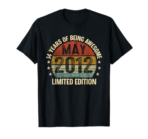 May Birthday Est 2012 Limited Edition Vintage 14th T-Shirt
