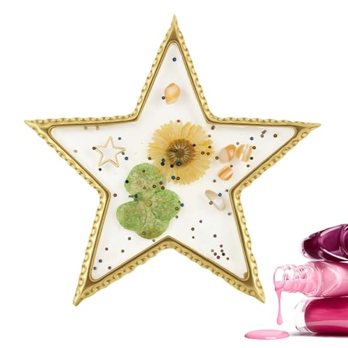 Qidures Paleta Mezcladora para Uñas - Tabla De Mezcla De Colores para Pintauñas,Bandeja Resina Elegante Oro para Manicura Gel Estudio Belleza Mujeres Niñas Práctica Arte