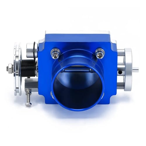 Cuerpo de mariposa de alto flujo de 65 mm en aluminio billet azul VR6965