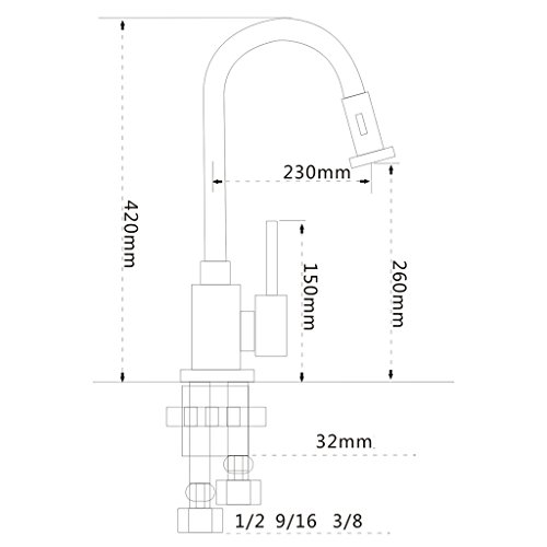 Nouveau robinet de cuisine multifonction avec douchette extractible eau chaude - 3