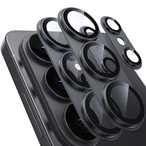 Mansoorr for Samsung Galaxy S26 Ultra Camera Lens Protector - Matte Titanium Alloy [Military Grade Shatterproof] [Strong Adsorption] Glass Camera Screen Protector for S26 Ultra, Black+Black