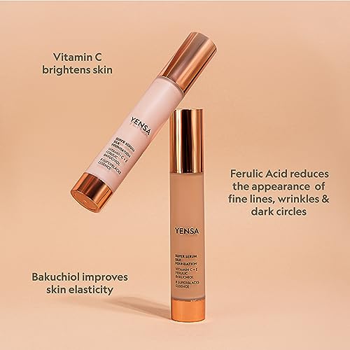Yensa Super Silk Foundation - Full Coverage, Age-Defying Complex Of Vitamin C, E, Ferulic, And Bakuchiol Oil (Light 1) 1.0 Fl Oz #TOP4