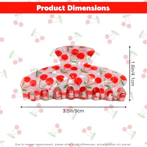 Pinza para cabello con diseño cereza en PVC 9x4.1 cm miniatura 2