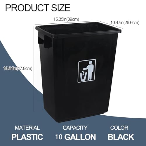 Contenedor rectangular plástico para basura 10 galones pack 4 miniatura 2