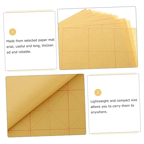 LALAFINA 80 Folhas Papel para prática de caligrafia com grade de arroz de 9 cm papel de carta papel