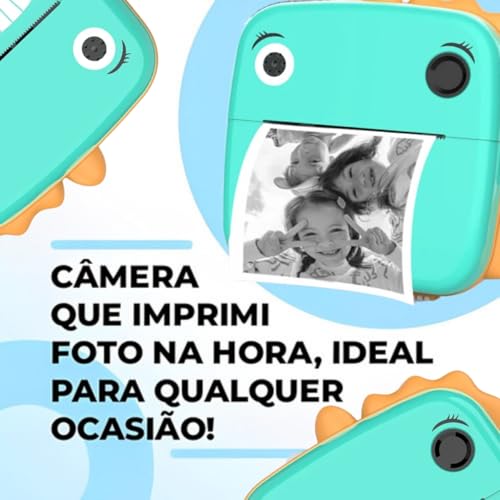 Câmera Instantânea Infantil Filmadora Full Hd Divertida Jogo Imprimi Foto (Azul)