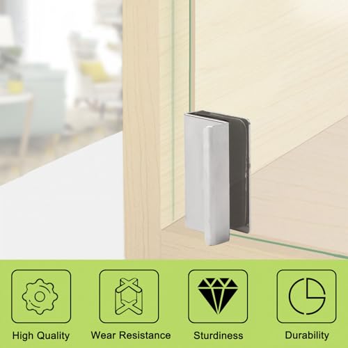 Image of 8Pcs Glass Finger Edge Pull Cabinet Finger Pull Handle Glass Door Clips Cabinet Latch Clamp Concealed Handle for Display Glasscase Door (Silver)