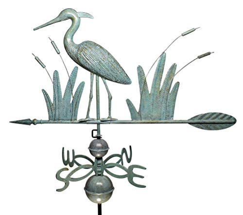 Dalvento 419V Standing Heron Weathervane, Verdigris #TOP1