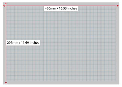 A3 Graph Pad (16.5 X 11.69), 5Mm Grid, 50 Sheets (100 Pages), 80Gsm White Paper #TOP4