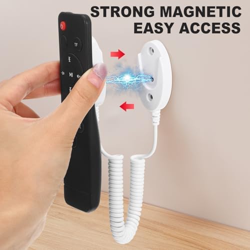 NUOBESTY Uzaktan Kumandalar için 1 Parça Duvar Tutucu, Uzaktan Kumandaları ve Küçük Eşyaları Güvenli Bir Şekilde Sabitlemek için Yay Halatlı Geri Çekilebilir Uzaktan Kumanda Depolama - Görsel 4