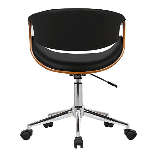 Armen Living Geneva Office Chair In Black Faux Leather And Chrome Finish #TOP5