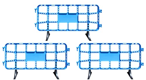 ADO: Valla de plástico obra peatonal azul