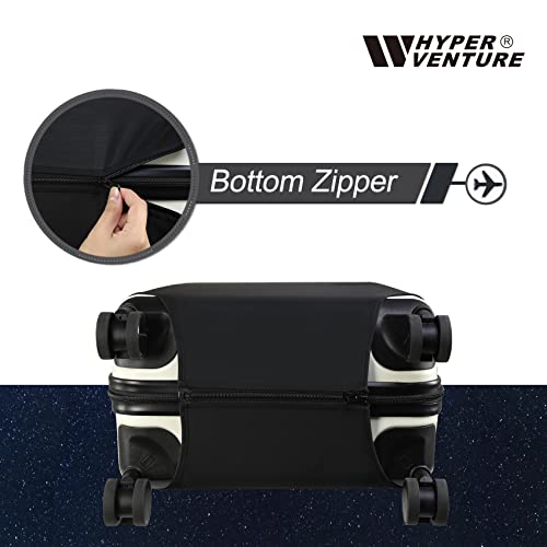 HYPER VENTURE 2 Pieces Washable Luggage Cover Set - Fashion Suitcase Protector Fits 23-30 Inch Luggage (Black-2pcs, M/L)3