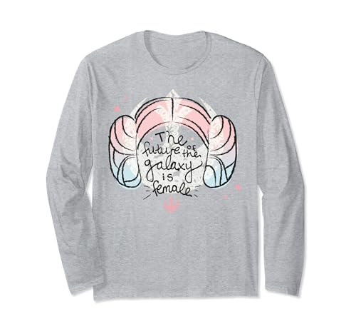 T-shirt Star Wars Princesse Leia manches longues imprimé féministe coton col rond taille S au XL