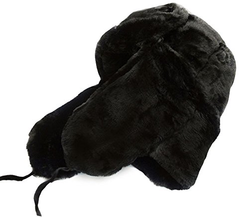 Black Ushanka Russian Military Style Hat With Red Star Emblem Xx-Large #TOP4