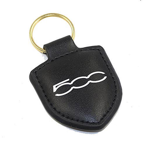 Llavero de cuero negro PSL soluciona pérdida de llaves Fiat 500