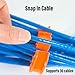Odorkle Wire Comb Cable Organizer 30 Holes Network Cable Management Tool with Low Friction Design for Anti Entanglement and Smooth Adjustments (Orange)