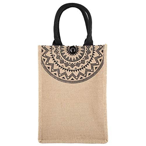 Acouto Sac Fourre-tout en Jute, Sac Fourre-tout Carré Vintage en Jute Sac à Main en Jute Sac Fourre-tout à Bandoulière Utilisé pour les Sacs à Provisions pour Dames Artisanat de Bricolage(S) Cover