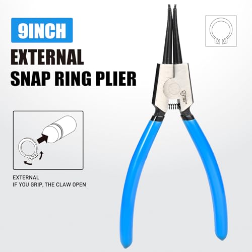 Alicates de anillo a presión exterior SMOTIVEPRO de 9 pulgadas en acero forjado CR-V 3