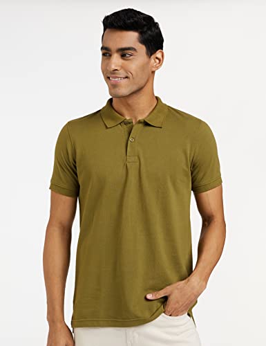 Image of Amazon Brand - Symbol Men's Cotton Rich Solid Polo Tshirt | Collar Tshirts | Half Sleeves | Plain-Regular Fit (Available in Plus Sizes and Combo Pack of 2)