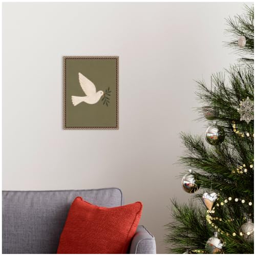 Kate and Laurel Framed Canvas Wall Art, Animals Print, Green Bathroom Decor - Image 3