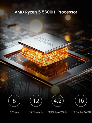 Minisforum Mini Pc Windows 11 Pro Um560 Xt Amd Ryzen 5 5600H 6 Cores/12 Threads,16Gb Ram 512Gb Pcie Ssd Mini Computer, 2.5 Inch Sata Hdd, 2 X Hdmi & Usb-C, 2.5G Rj45, 6 X Usb Port, Small Form Factor #TOP1