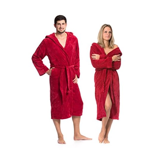 ZOLLNER Bata de Invierno para Mujer y Hombre, Tacto Terciopelo, S, Rojo
