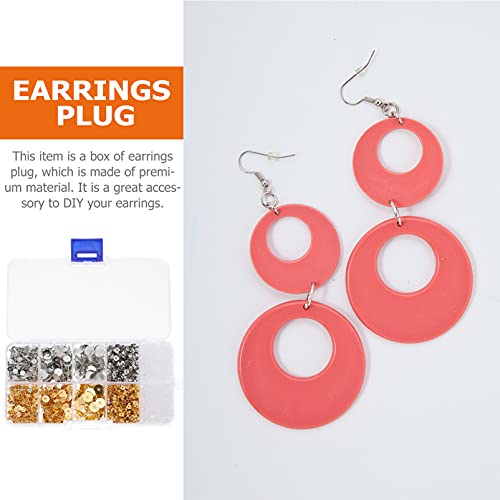 EXCEART Caixa de Metal Brincos Mensagens 1 Agulhas de Prata E Dourado Almofada Plana Em Branco Brinc