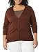 Amazon Essentials Women's Lightweight V-Neck Cardigan Sweater (Available in Plus Size), Brown, Medium