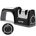 Professional Knife Sharpener, LOFTER 2 Stage Knife Sharpening with Angle Adjustment Knob, Diamond and Ceramic, Restore and Polish Blades, Non-slip Base Sharpening Knife, Easy to Control, Black